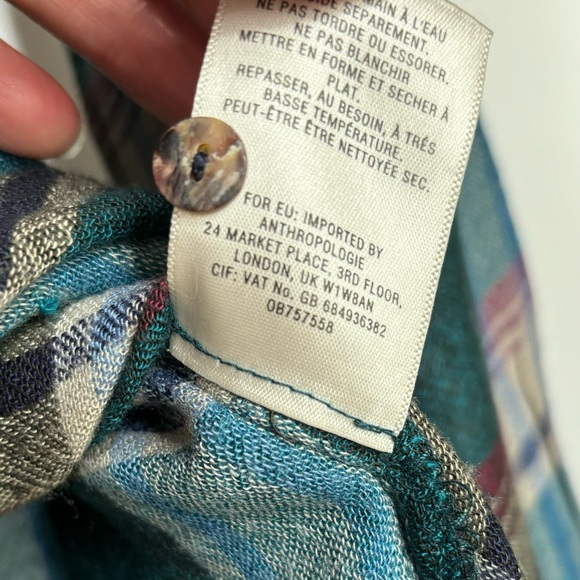 Anthropologie‎ Lucie Plaid Tunic, by Akemi + Kin - Blue Motif - Picture 12 of 14